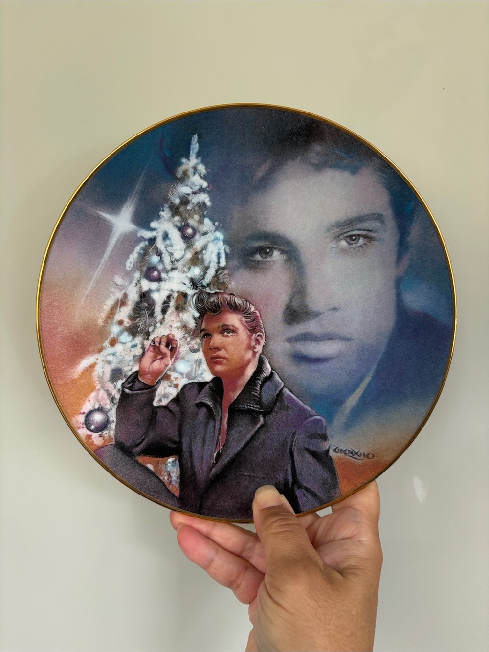 Vintage Delphi Elvis Presley Hit Parade Collection Blue Christmas Plate
